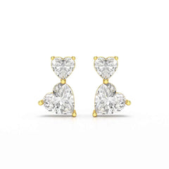 2.34 CT Lab Diamond Heart Cut Earrings Jama Jewels