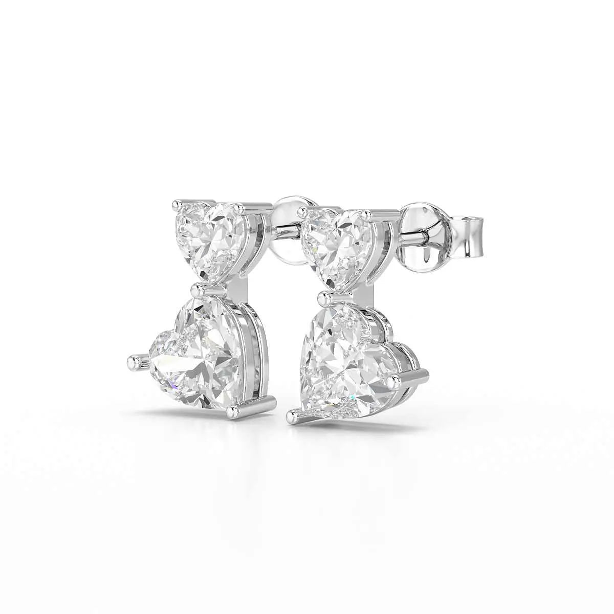 2.34 CT Lab Diamond Heart Cut Earrings Jama Jewels