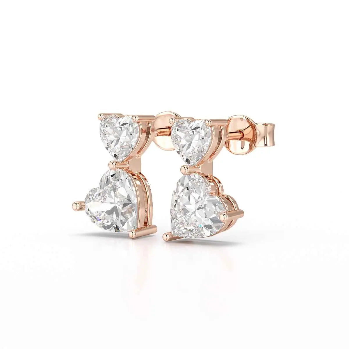 2.34 CT Lab Diamond Heart Cut Earrings Jama Jewels
