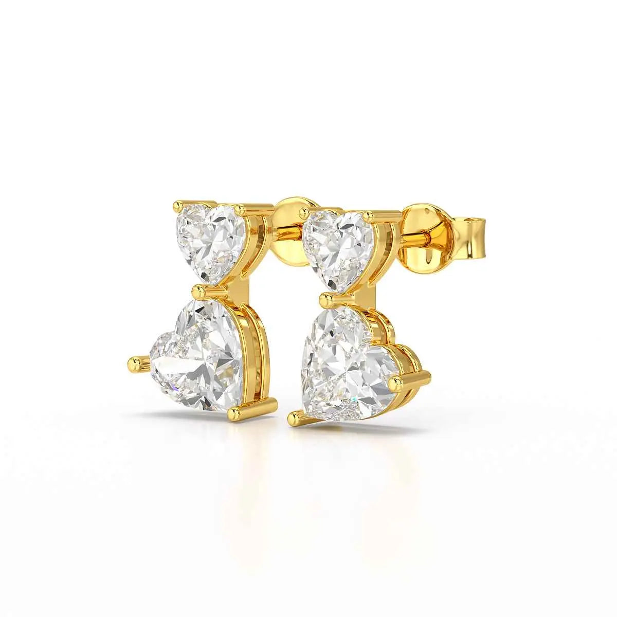 2.34 CT Lab Diamond Heart Cut Earrings Jama Jewels