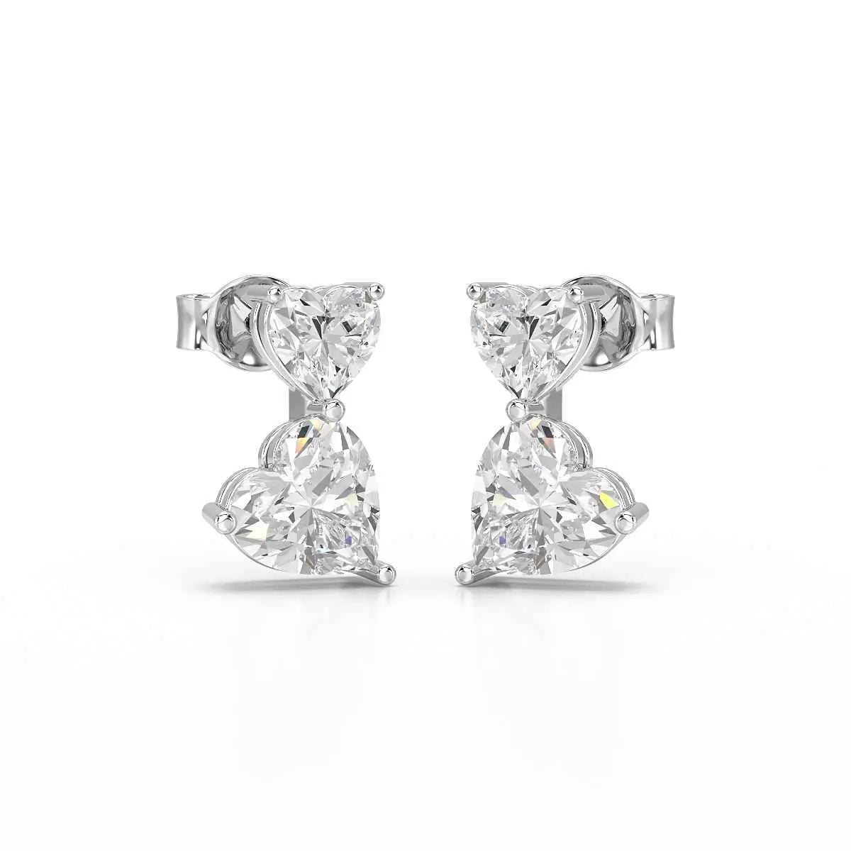 2.34 CT Lab Diamond Heart Cut Earrings Jama Jewels