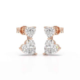 2.34 CT Lab Diamond Heart Cut Earrings