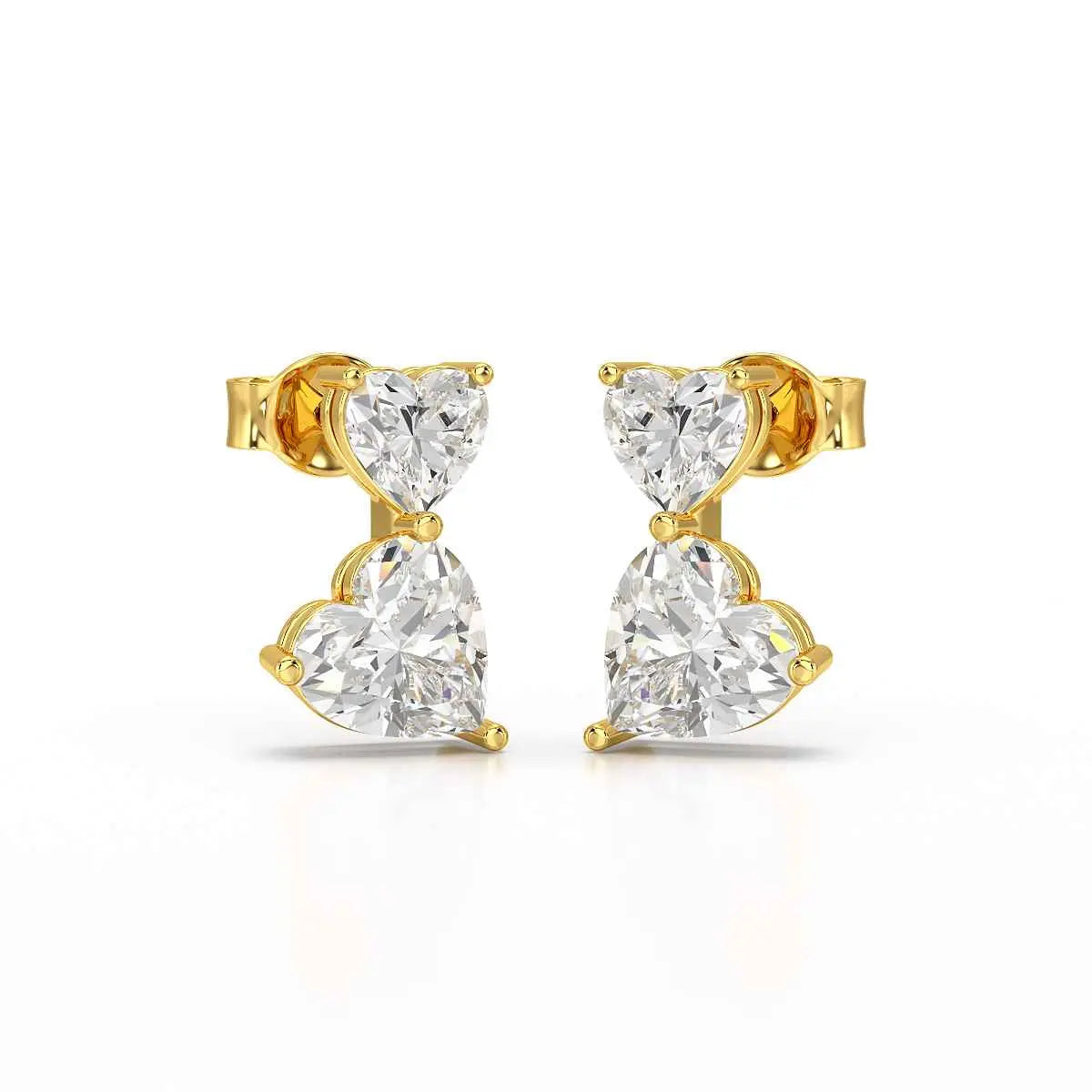 2.34 CT Lab Diamond Heart Cut Earrings Jama Jewels
