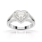 2.35 CT Lab Diamond Heart Shaped Halo Ring