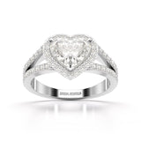 2.35 CT Lab Diamond Heart Shaped Halo Ring