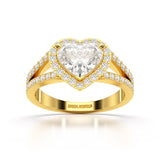 2.35 CT Lab Diamond Heart Shaped Halo Ring
