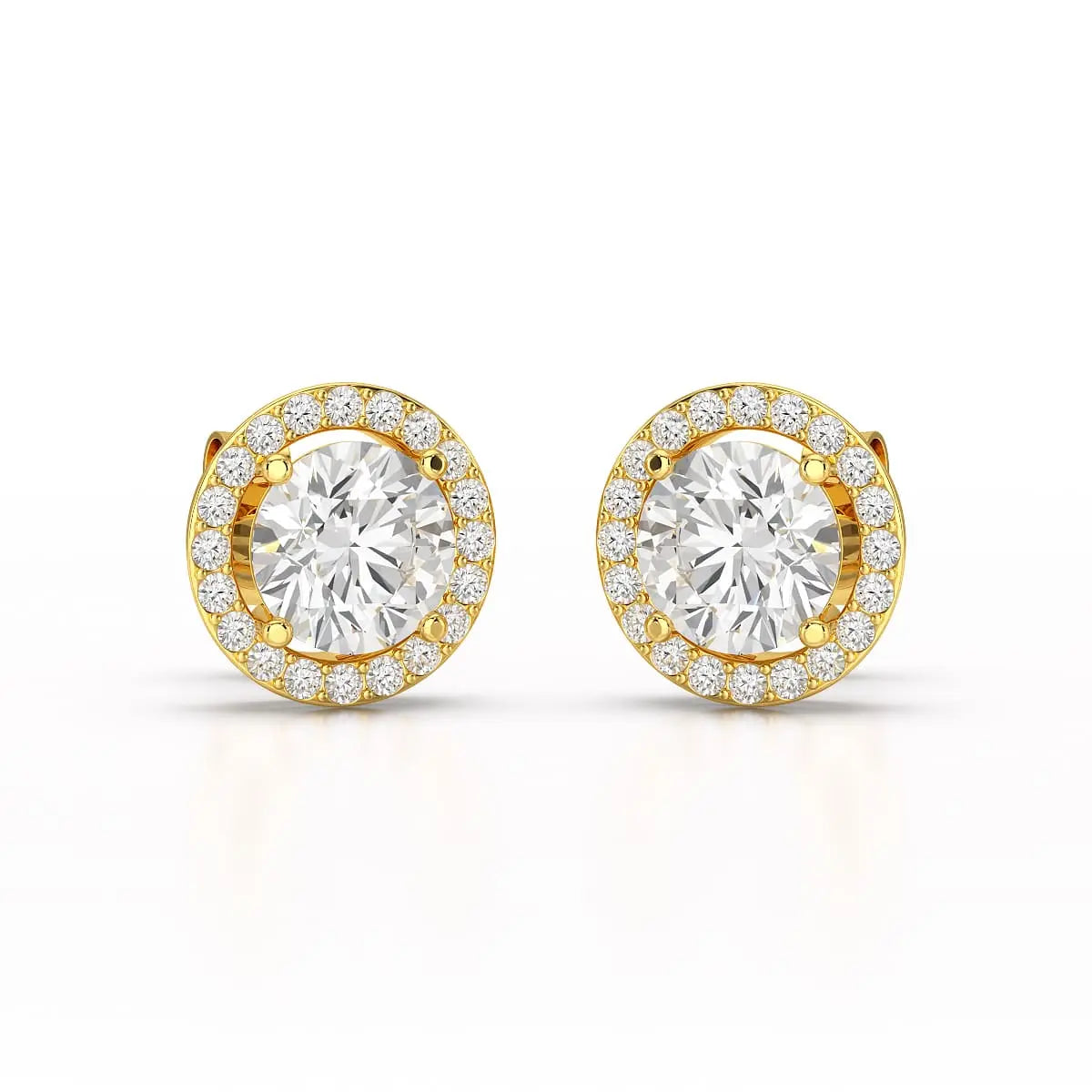 2.36 CT Round Cut Halo Lab Diamond Earring