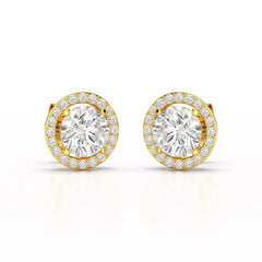 2.36 CT Round Cut Halo Lab Diamond Earring