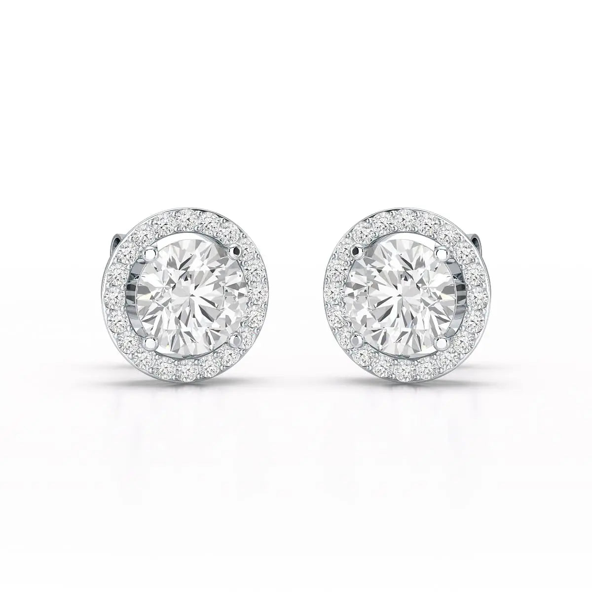2.36 CT Round Cut Halo Lab Diamond Earring