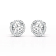 2.36 CT Round Cut Halo Lab Diamond Earring