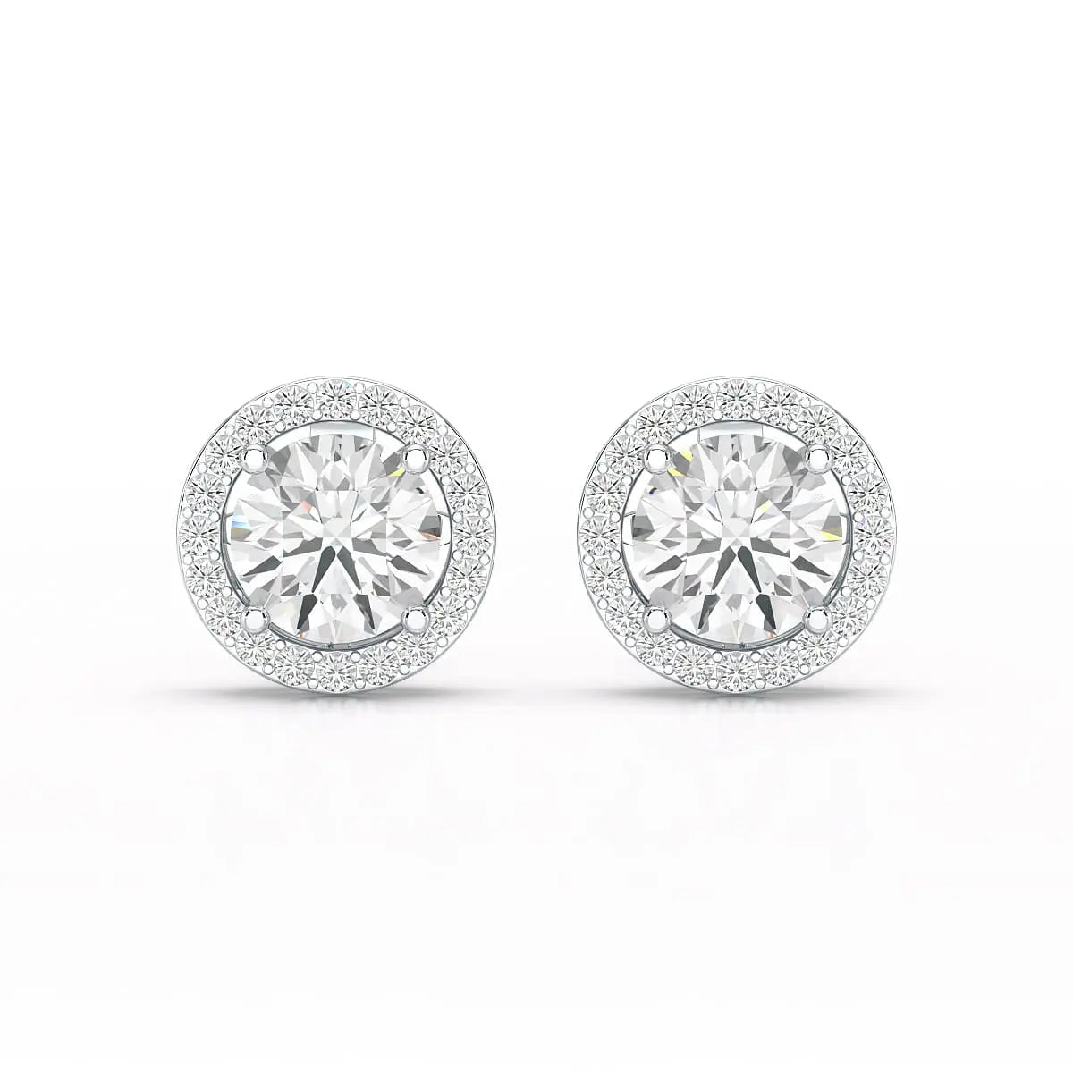 2.36 CT Round Cut Halo Lab Diamond Earring