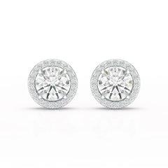 2.36 CT Round Cut Halo Lab Diamond Earring