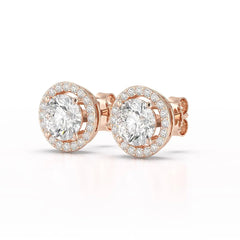2.36 CT Round Cut Halo Lab Diamond Earring