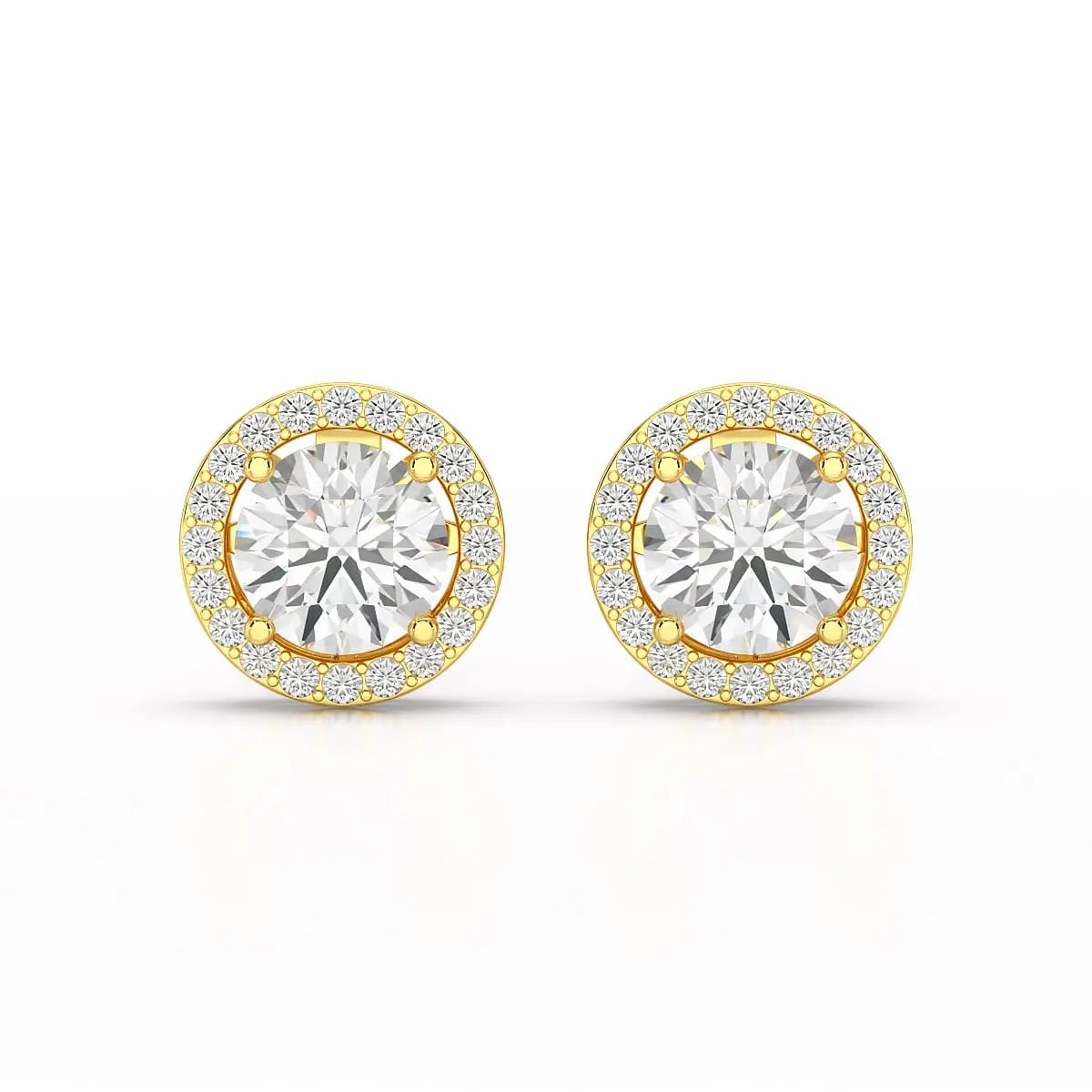 2.36 CT Round Cut Halo Lab Diamond Earring