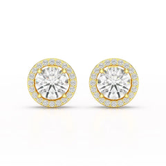 2.36 CT Round Cut Halo Lab Diamond Earring