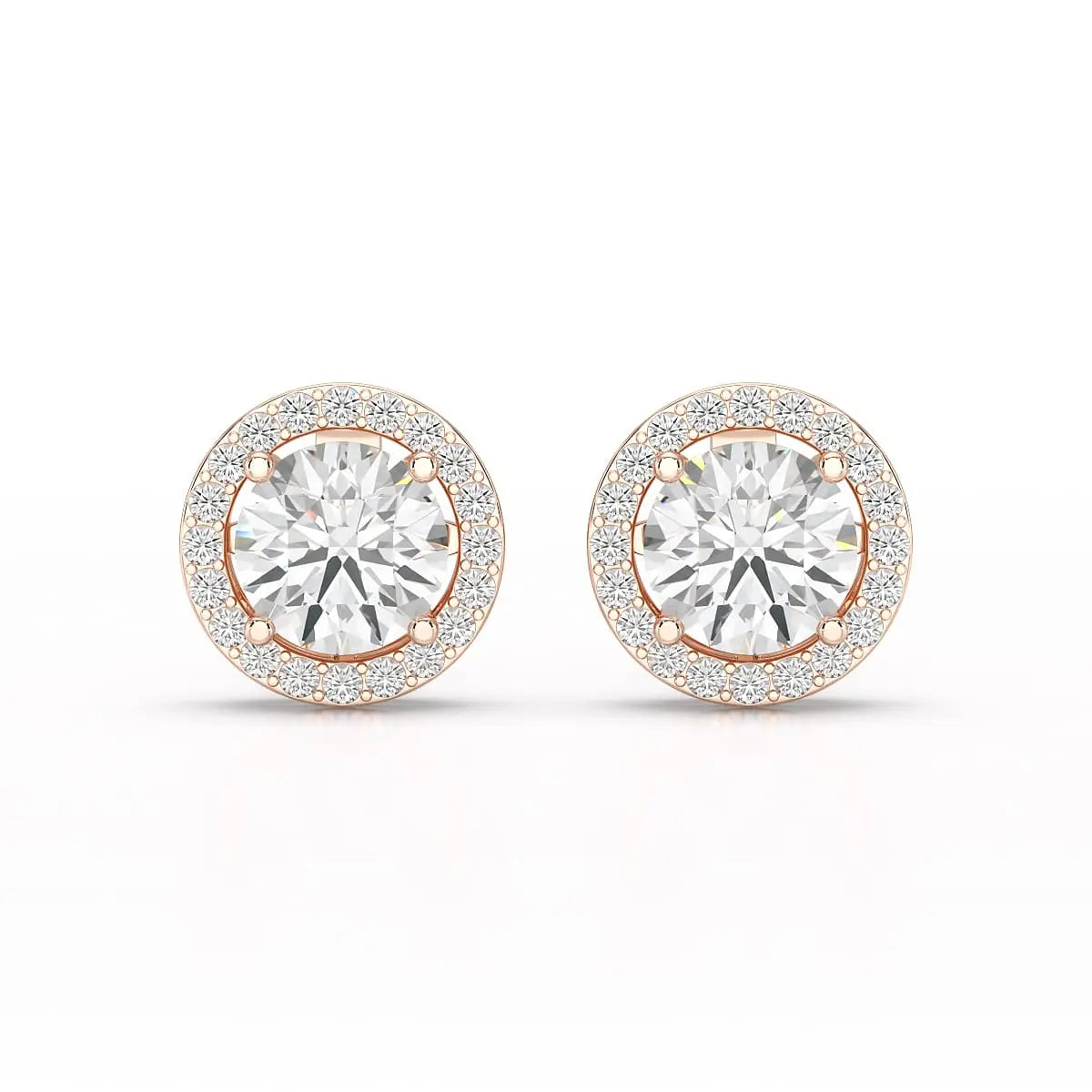 2.36 CT Round Cut Halo Lab Diamond Earring