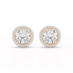 2.36 CT Round Cut Halo Lab Diamond Earring