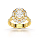 2.39 CT Lab Diamond Oval Cut Halo Engagement Ring