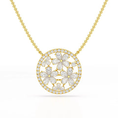 2.57 CT Pear Cut Flower Lab Diamond Pendant