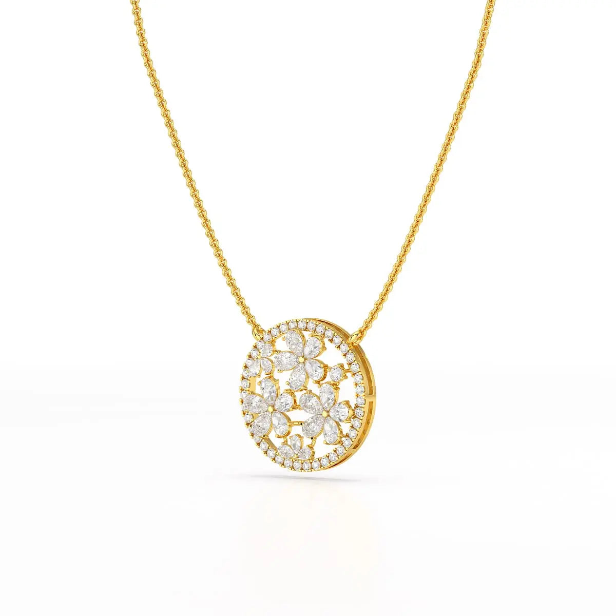 2.57 CT Pear Cut Flower Lab Diamond Pendant