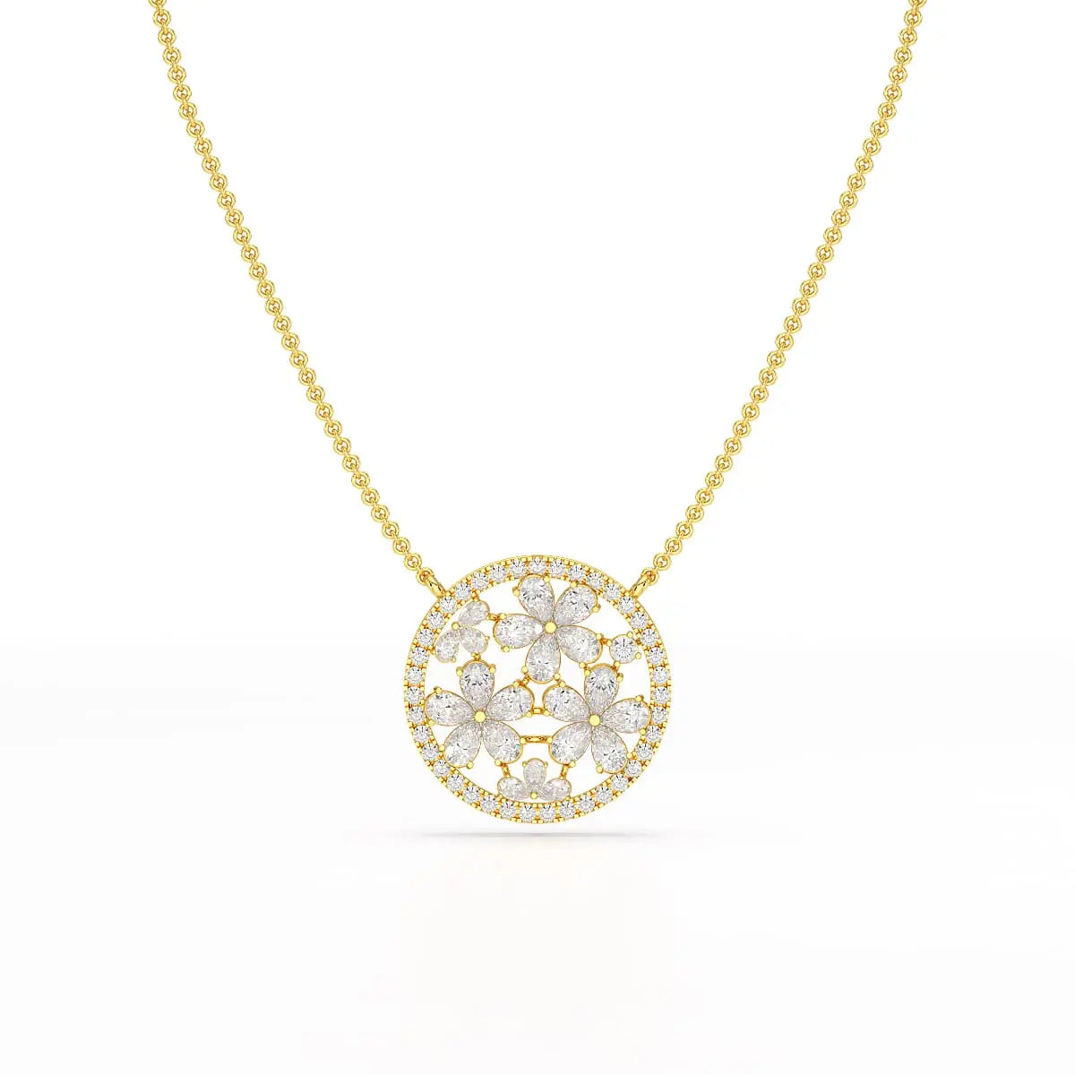 2.57 CT Pear Cut Flower Lab Diamond Pendant