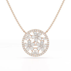 2.57 CT Pear Cut Flower Lab Diamond Pendant