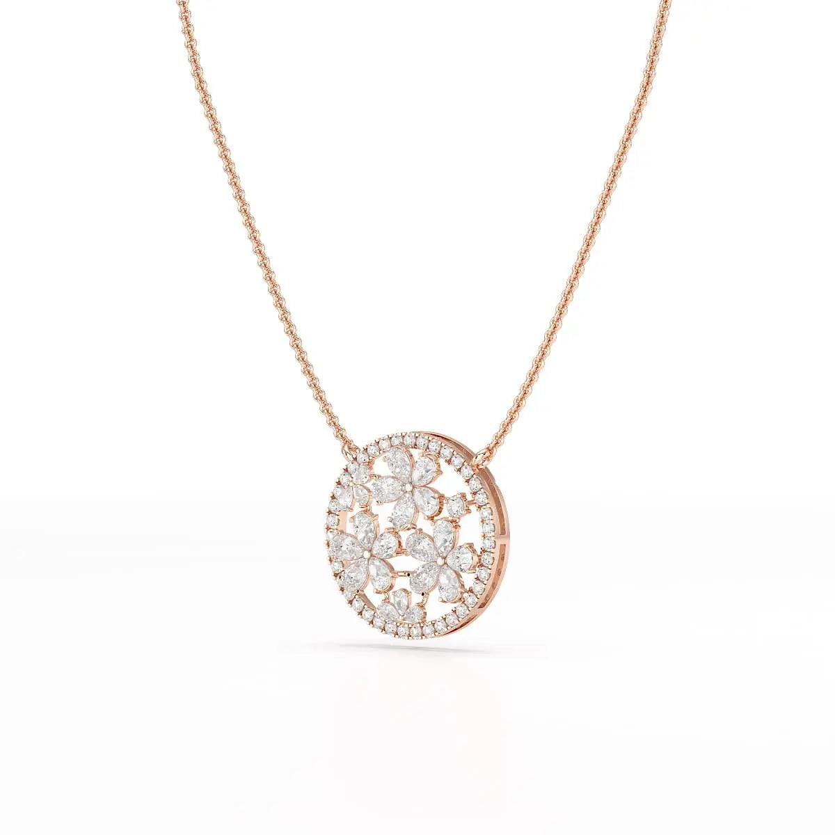 2.57 CT Pear Cut Flower Lab Diamond Pendant
