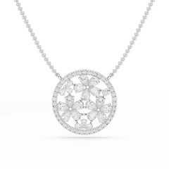 2.57 CT Pear Cut Flower Lab Diamond Pendant