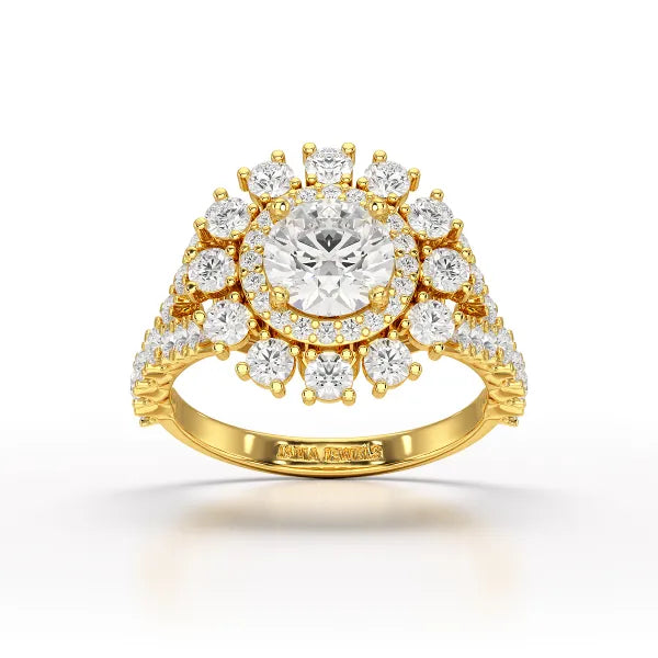 2.63 CT Double Halo Lab Diamond Wedding Ring - Jama Jewels
