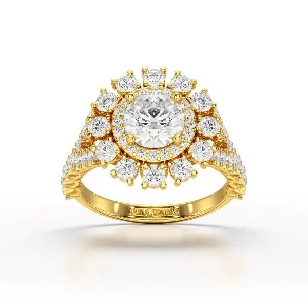 2.63 CT Double Halo Lab Diamond Wedding Ring - Jama Jewels