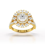 2.63 CT Double Halo Lab Diamond Wedding Ring - Jama Jewels