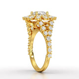 2.63 CT Double Halo Lab Diamond Wedding Ring - Jama Jewels