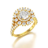 2.63 CT Double Halo Lab Diamond Wedding Ring - Jama Jewels