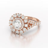 2.63 CT Double Halo Lab Diamond Wedding Ring - Jama Jewels