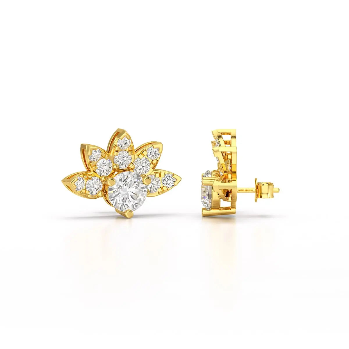 2.6 CT Lab Diamond Round Cut Stud Earrings Jama Jewels