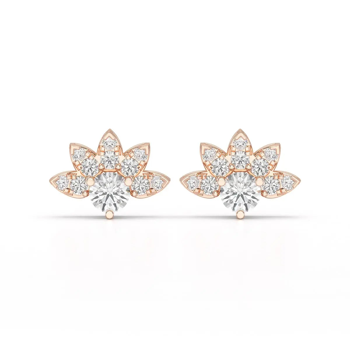 2.6 CT Lab Diamond Round Cut Stud Earrings Jama Jewels