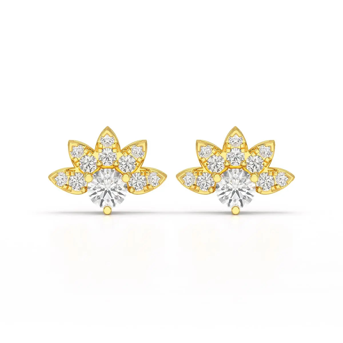 2.6 CT Lab Diamond Round Cut Stud Earrings Jama Jewels