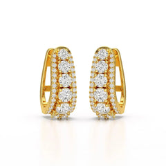 2.71 CT Lab Diamond Round Cut Hoop Earrings Jama Jewels