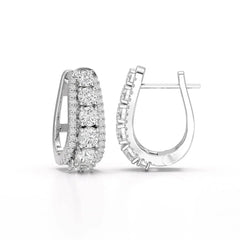 2.71 CT Lab Diamond Round Cut Hoop Earrings Jama Jewels