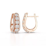 2.71 CT Lab Diamond Round Cut Hoop Earrings