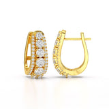2.71 CT Lab Diamond Round Cut Hoop Earrings