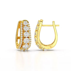 2.71 CT Lab Diamond Round Cut Hoop Earrings Jama Jewels