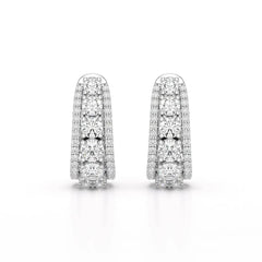 2.71 CT Lab Diamond Round Cut Hoop Earrings Jama Jewels