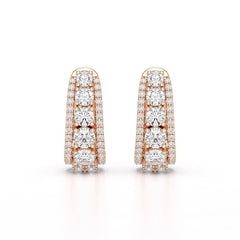 2.71 CT Lab Diamond Round Cut Hoop Earrings Jama Jewels