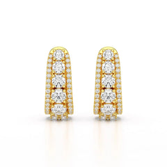 2.71 CT Lab Diamond Round Cut Hoop Earrings Jama Jewels