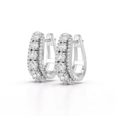 2.71 CT Lab Diamond Round Cut Hoop Earrings Jama Jewels