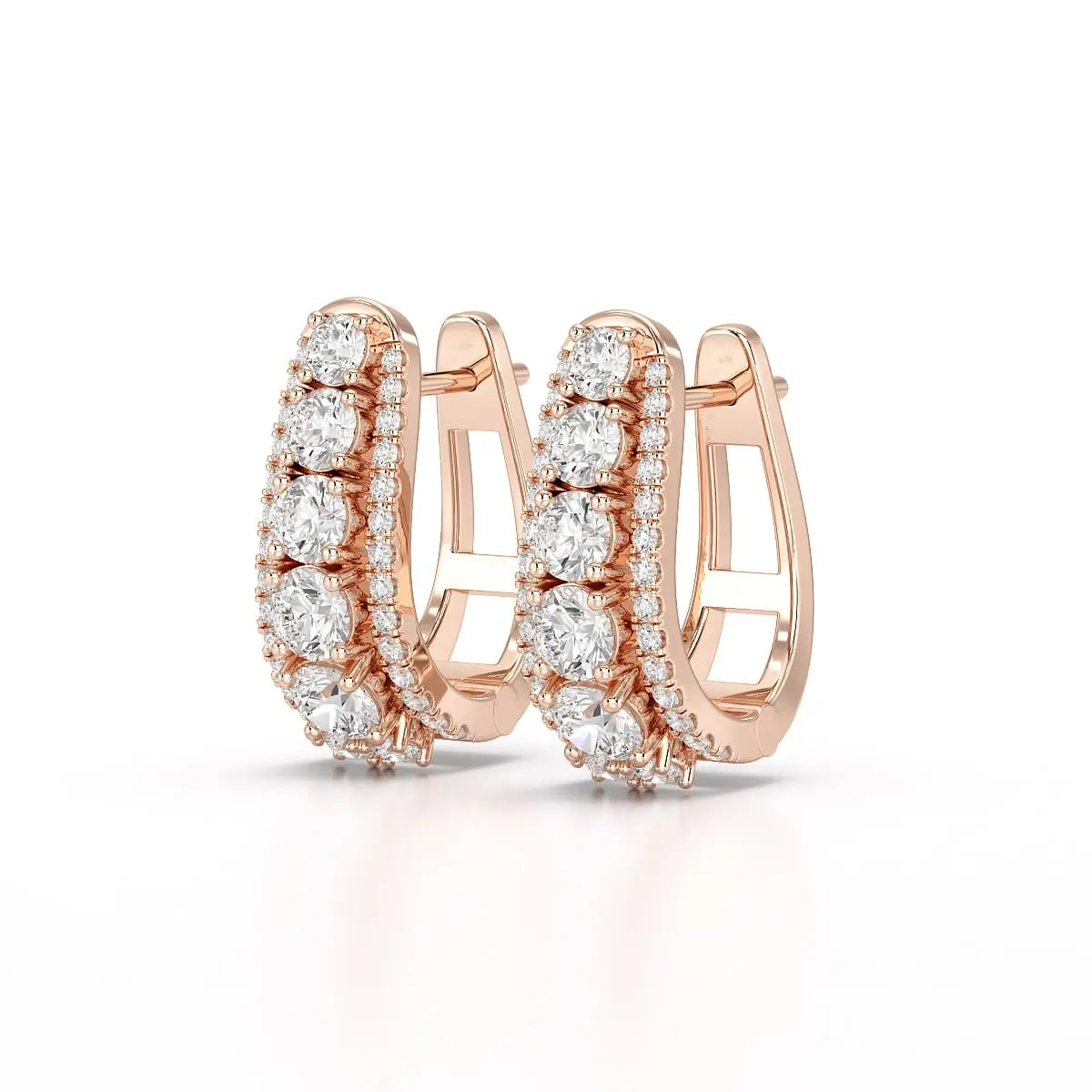 2.71 CT Lab Diamond Round Cut Hoop Earrings Jama Jewels