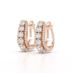 2.71 CT Lab Diamond Round Cut Hoop Earrings Jama Jewels