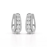 2.71 CT Lab Diamond Round Cut Hoop Earrings