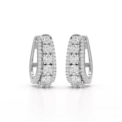 2.71 CT Lab Diamond Round Cut Hoop Earrings Jama Jewels